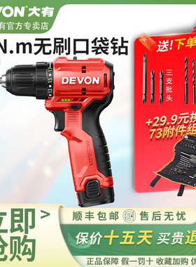 大有12V无刷电钻DD121充电手枪钻多功能手电钻家用锂电电钻口袋钻