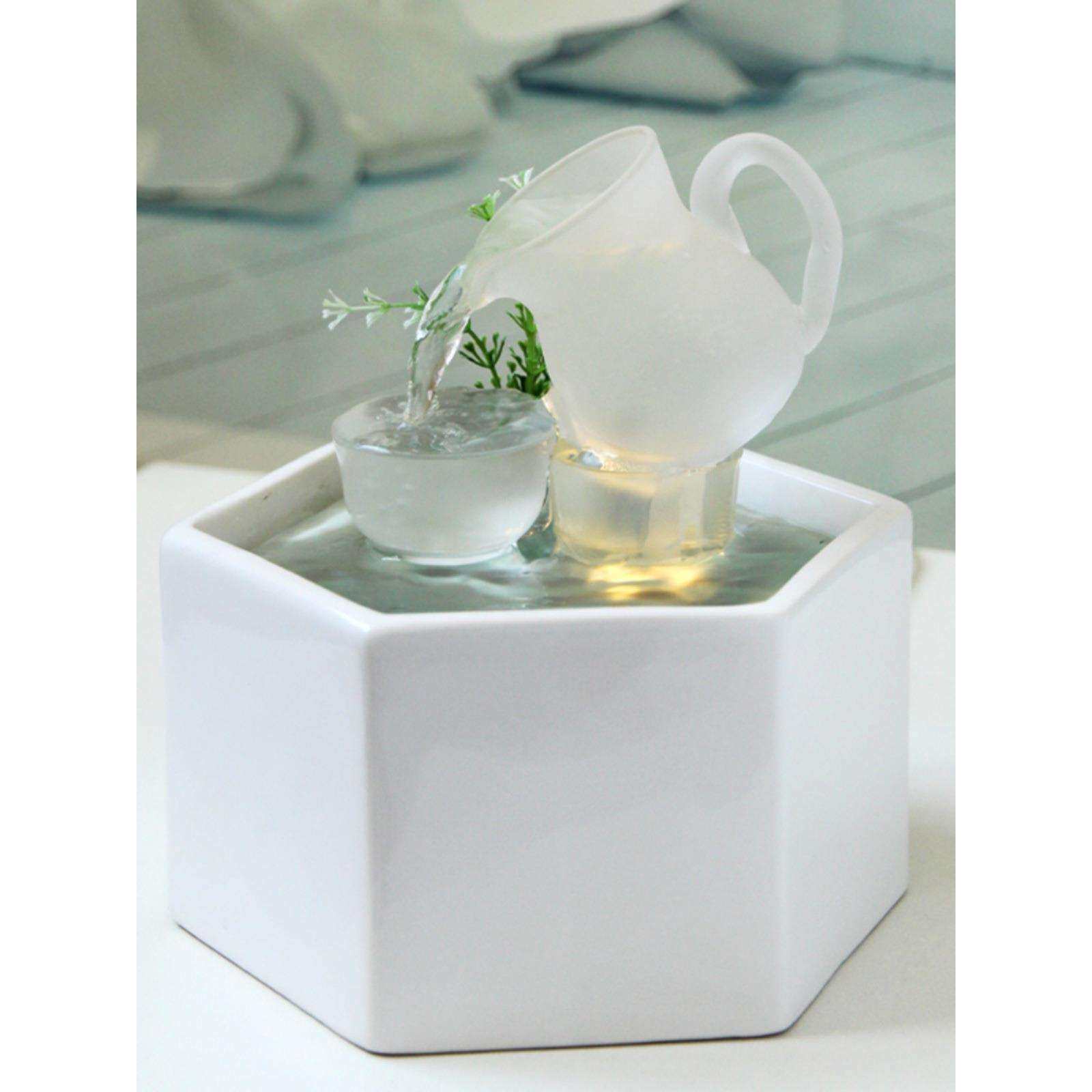 现代轻奢流水喷泉开业生财玄关创意办公室装饰桌面循环水摆件女士