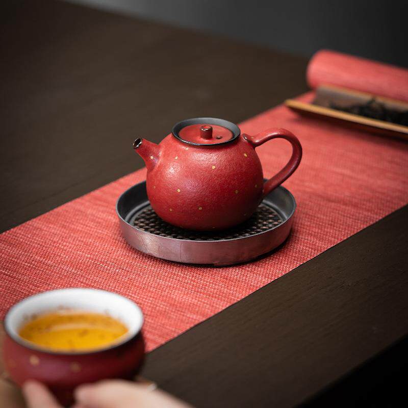 贵器志野烧粉引静壶手作黑陶茶壶陶瓷茶具泡茶壶复古茶器轻奢复古