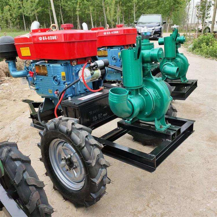 柴油机高压喷灌泵 扬程140米 增压抽水泵带微喷滴灌转盘机