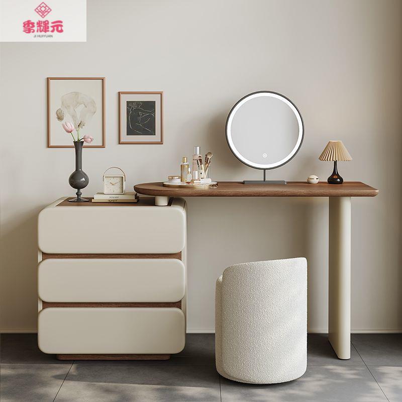 2025新款梳妆台斗柜一体化化妆桌现代卧室简约小型主卧轻奢中古风