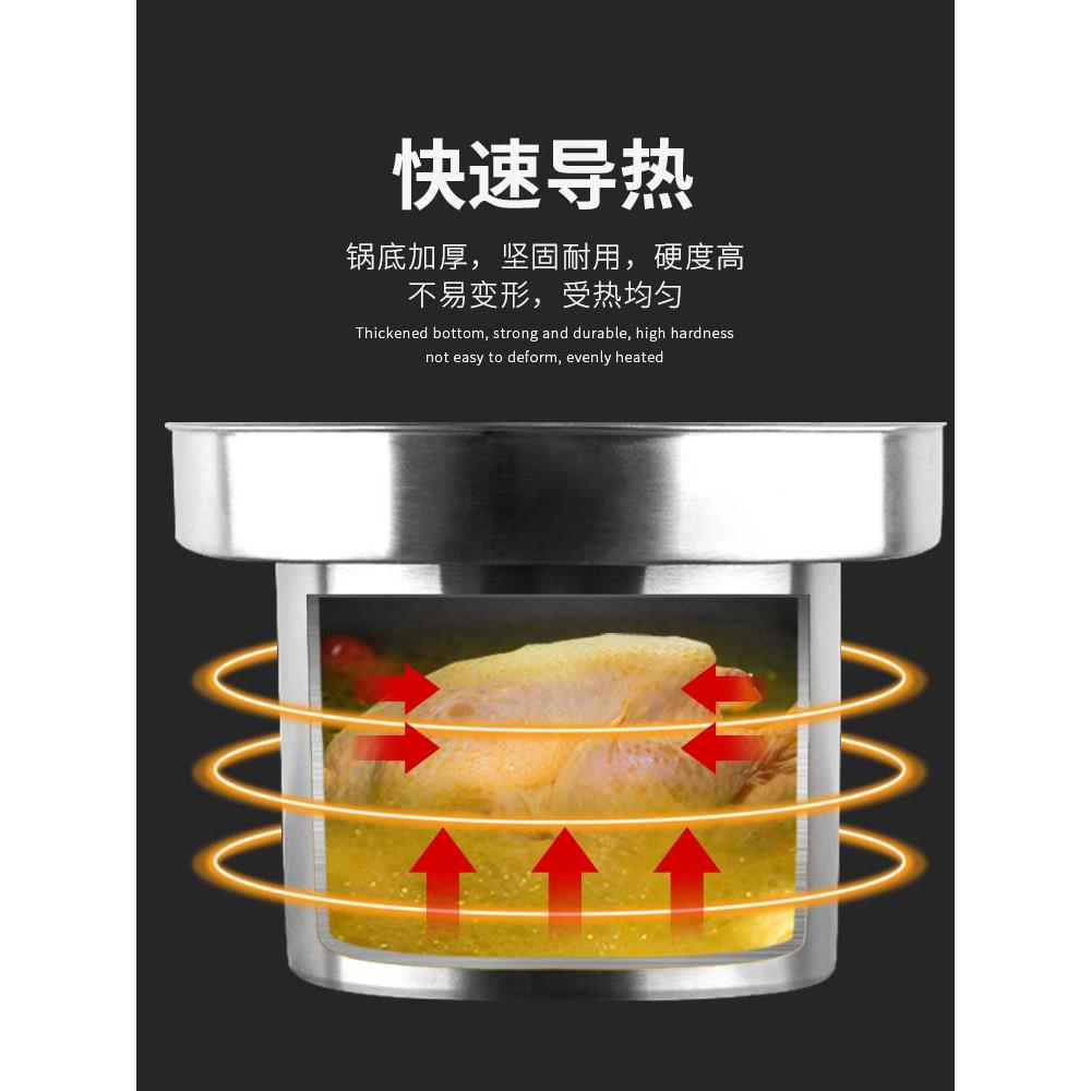 加厚不锈钢牛杂桶水铮尾铮粿条汤粉汤锅桶蒸铮面铮鸳鸯煮面桶商用