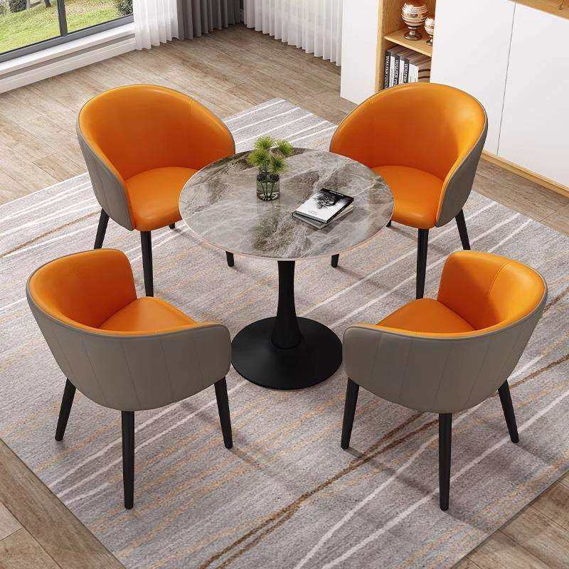 轻奢岩板餐桌洽谈桌椅组合一桌4椅阳台休闲小圆桌子奶茶店咖啡桌,3C数码配件,USB灯,淘宝优惠券,粉丝福利购,淘宝优惠卷