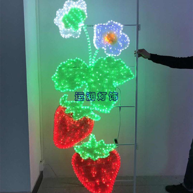 LED草莓造型灯户外路灯杆装饰灯过街灯节日亮化装饰LED路杆灯制作