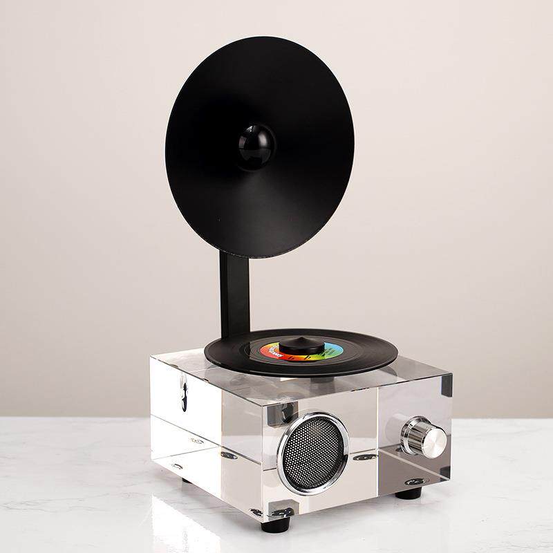 轻奢创意几何设计感现代人造水晶时钟工艺品家居样板房装饰品摆件