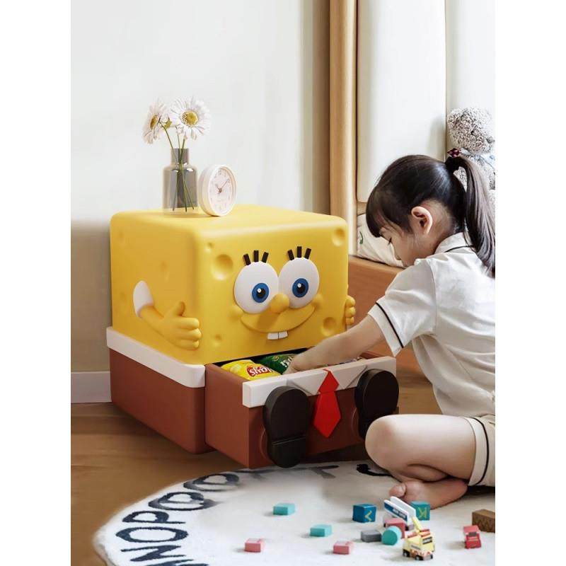 海绵宝宝儿童床头柜简约小型收纳床边柜客厅沙发抽屉边几储物柜子,3C数码配件,USB灯,淘宝优惠券,粉丝福利购,淘宝优惠卷