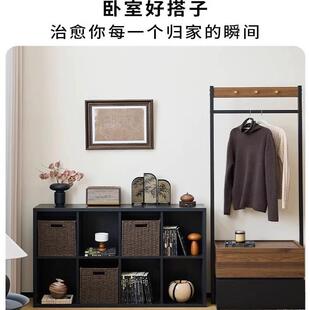 黑色卡莱克书柜收纳柜落地靠墙格子柜置物柜卧室柜子床边柜储物柜