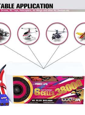 CODDAR鹰氪38000MAH 6S 22.2V 80C航模植保机10寸13寸穿越机锂电