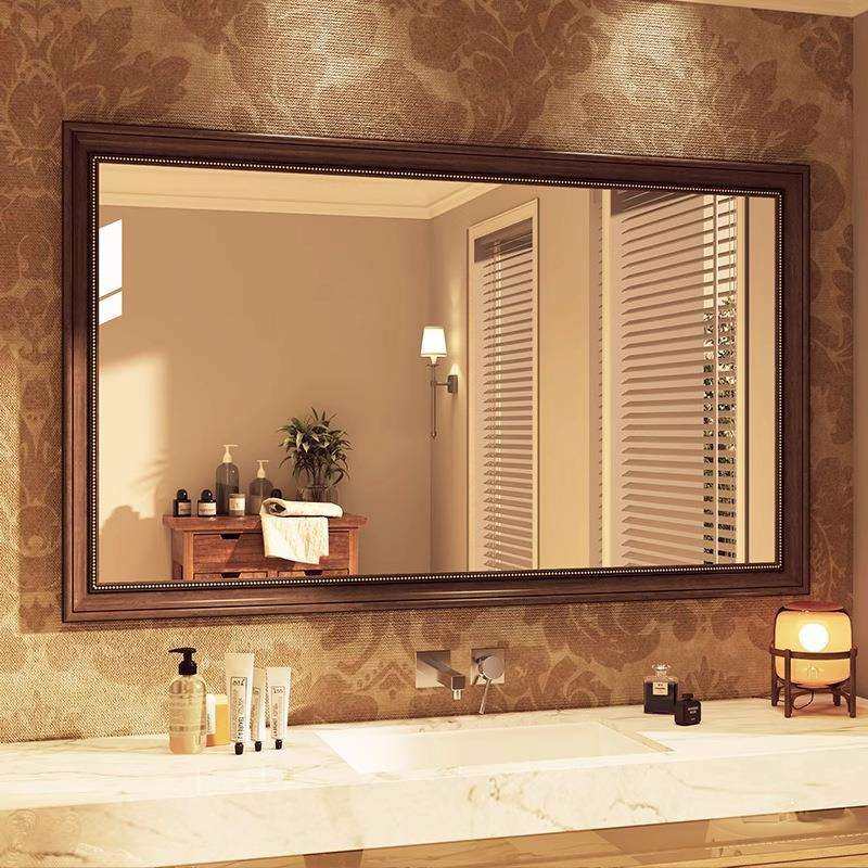 中古风美式卫生间镜子贴墙洗手间浴室挂墙式免打孔防水防雾洗漱镜,鲜花速递/花卉仿真/绿植园艺,割草机/草坪机,淘宝优惠券,粉丝福利购,淘宝优惠卷