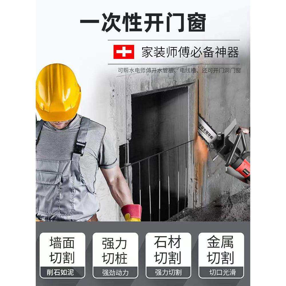 德国芝浦新款切墙机钢筋混凝土手提式多功能切割开槽机无尘链条锯