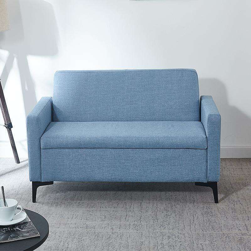 简约小户型布艺二三人储物租房小沙发客厅阳台收纳沙发服装店凳子