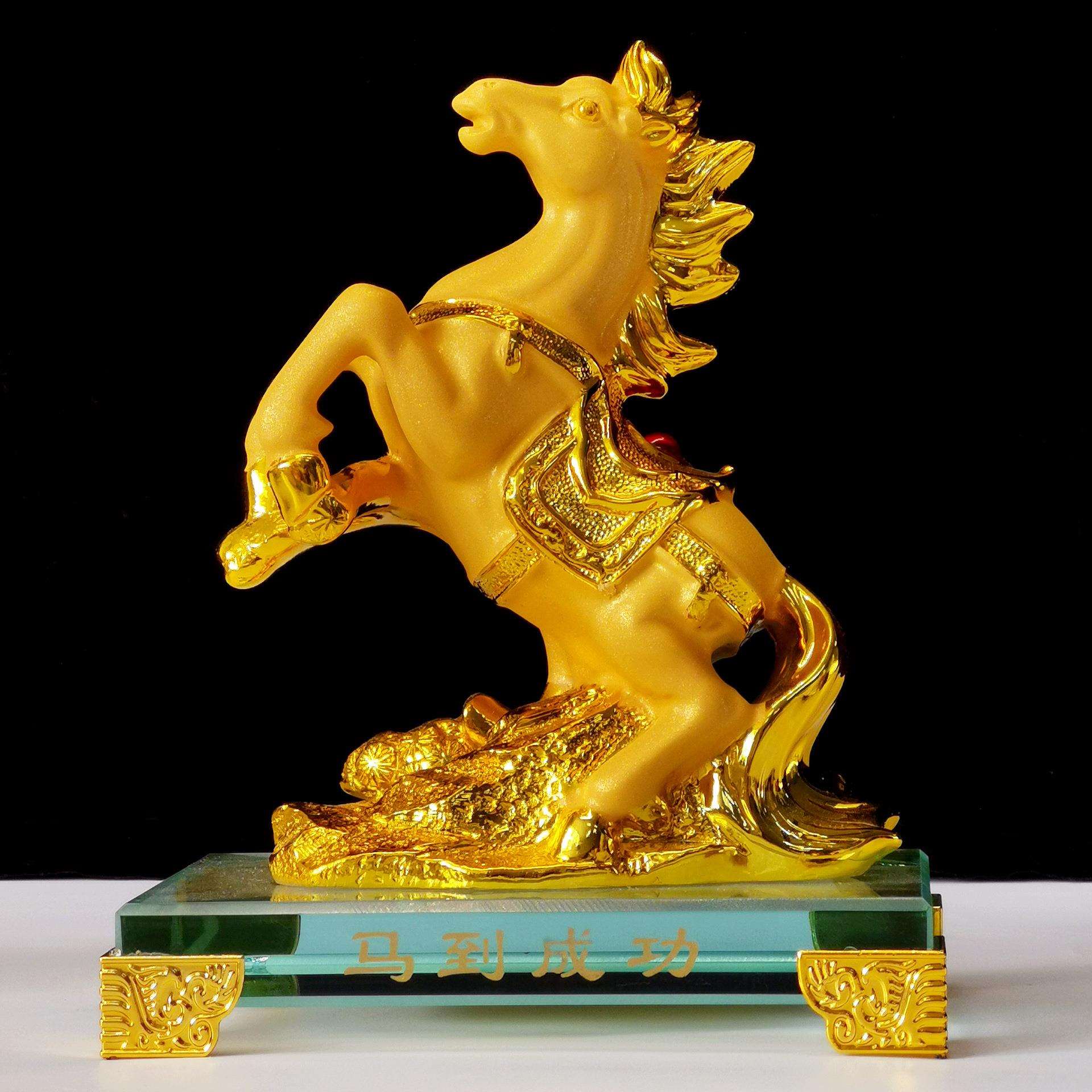 招财马摆件马到成功客厅家居装饰品办公室树脂工艺品风水马摆设