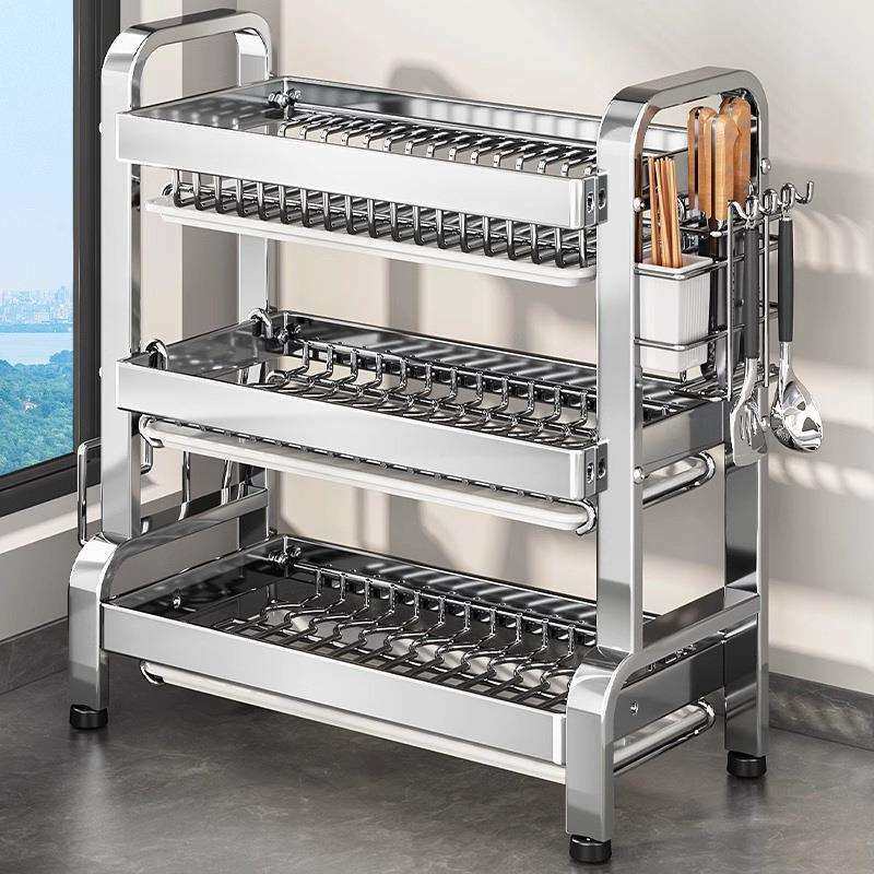 304不锈钢碗架厨房置物架碗盘收纳架多功能家用放碗碟筷沥水架子,厨房/烹饪用具,抹布架/厨房清洁收纳架,淘宝优惠券,粉丝福利购,淘宝优惠卷