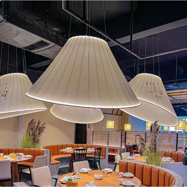 酒店宴会厅吊灯中式咖啡馆餐桌布艺灯设计师刷肉火锅店工程圆形灯