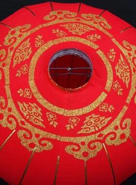 植绒铁口灯笼广告圆形户外元旦商场大门装饰大红宫灯欢度佳节