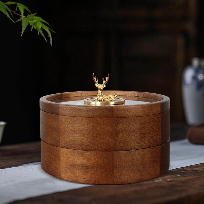 新中式实木家用高档客厅茶几坚果轻奢干果收纳盒 大气果盘糖果盒