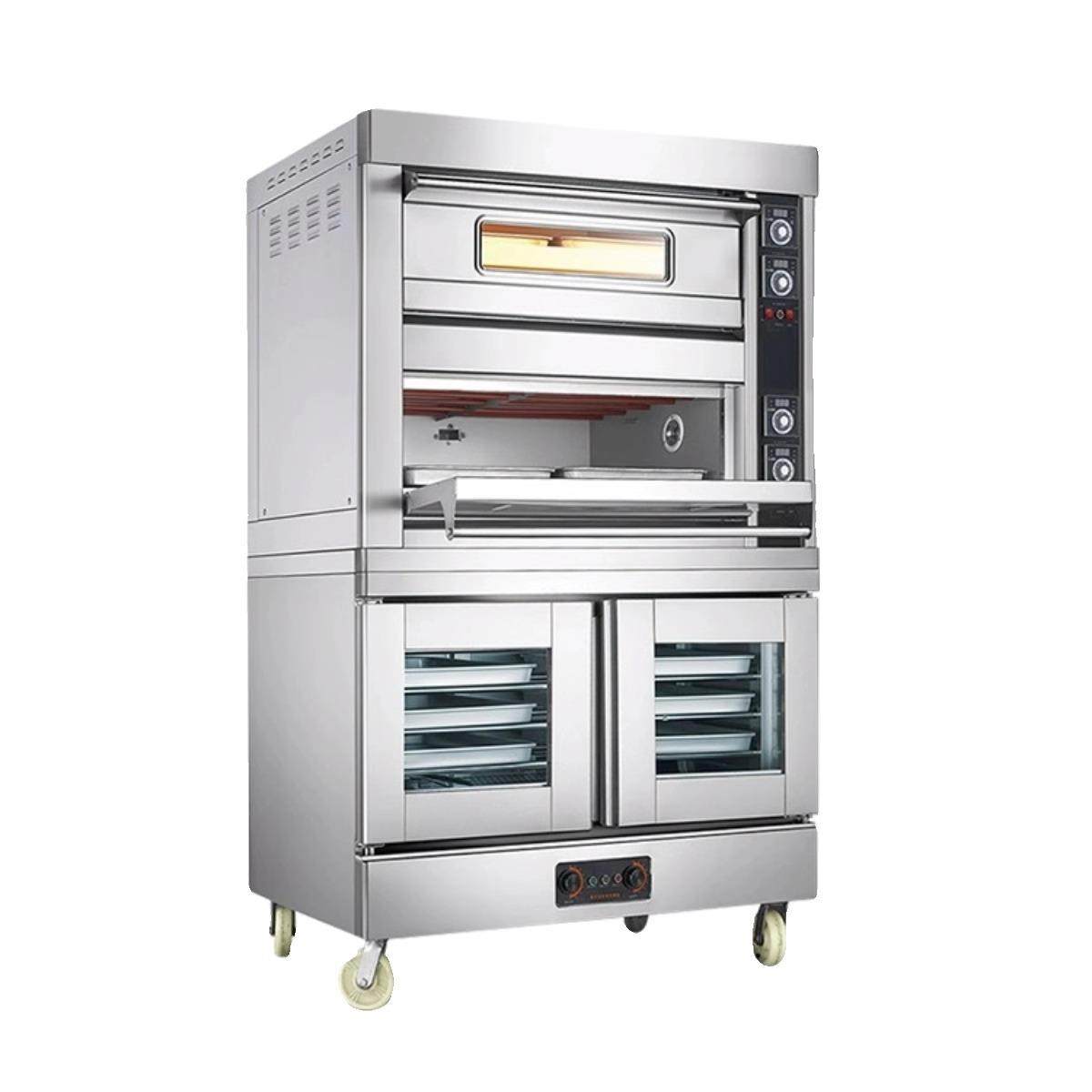 商用烘焙烤箱发酵箱一体机多盘披萨烤炉10盘发酵箱组合炉一层2盘