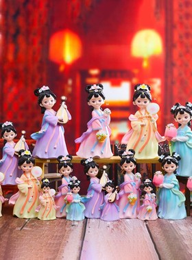 新款国潮倾e城佳人系列摆件特大号创意工艺品古风装饰摆件