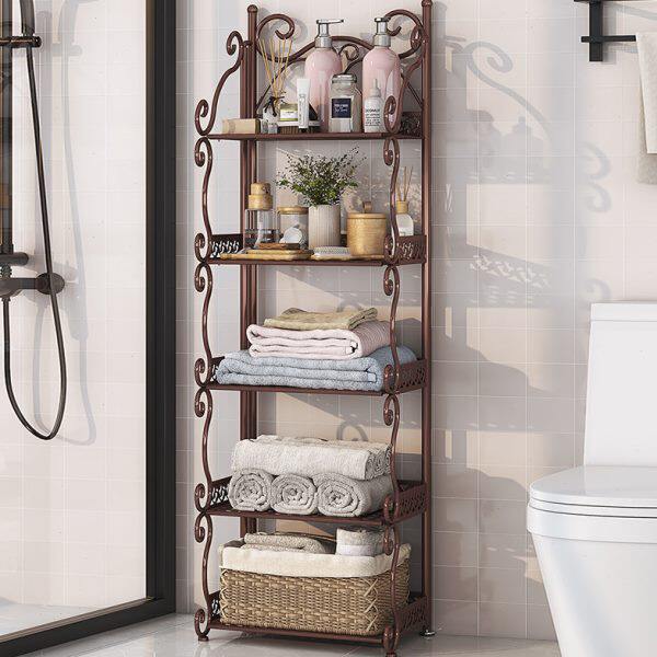 浴室置物架可折叠落地卫生间卧室洗手间厨房收纳储物铁艺三角层架