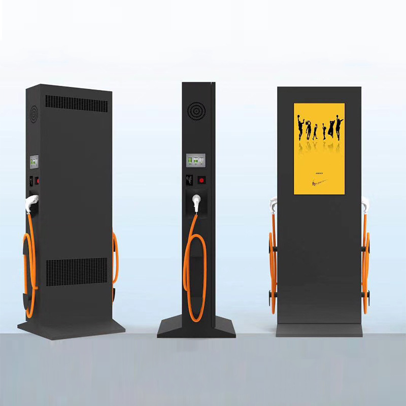 电动汽车高亮户外显示屏一体机 IP55防水新能源户外充电桩广告机