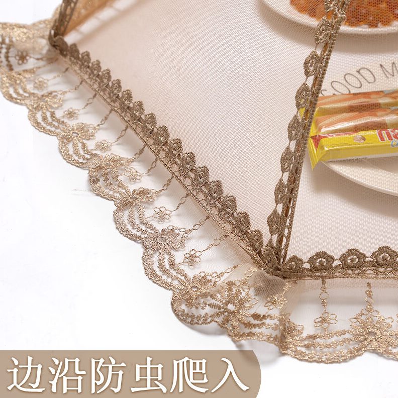 饭菜罩物苍蝇可折叠防尘茂如遮圆形餐食饭菜罩罩子网纱菜防盖菜罩