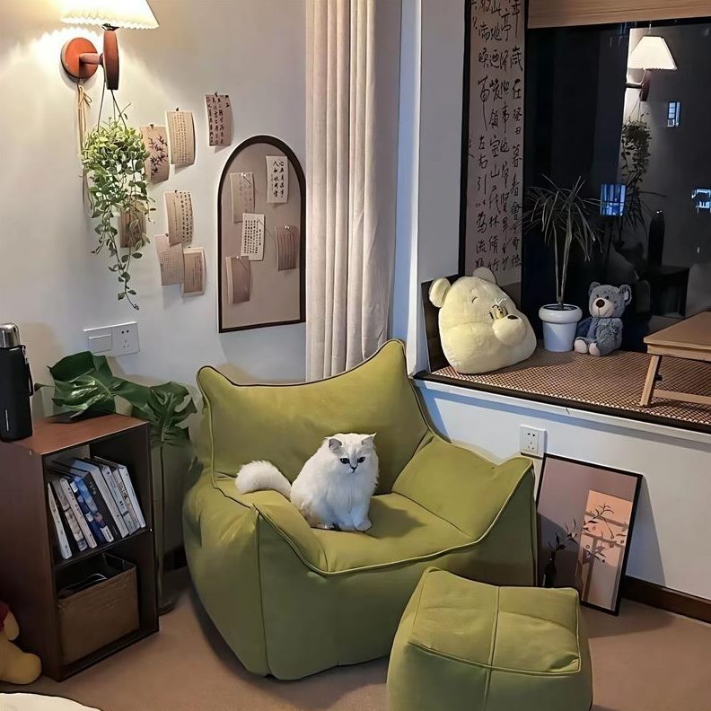 网红榻榻米可躺超软懒人沙发豆袋布艺沙发卧室小恶魔小沙发椅阳台