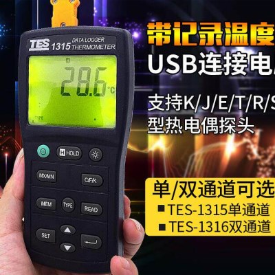 泰仕 TES-1317 白金电阻温度表（不带探头）测温仪温度测试仪