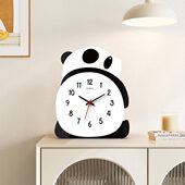 小摆件静音网红客厅钟表时钟摆放式 创意摆台熊猫 简约桌面饰品时尚