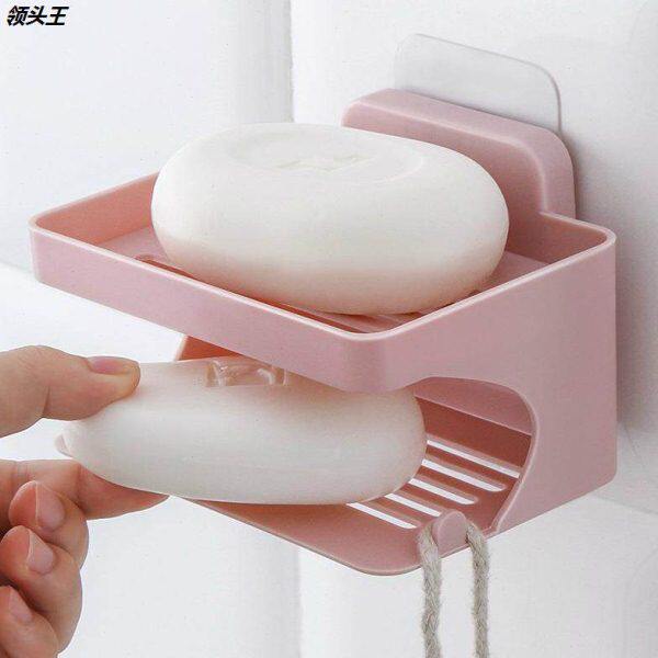 胶置定制浴室香皂盒洗浴粘免打孔沥水架肥皂架壁挂式肥皂双层无痕