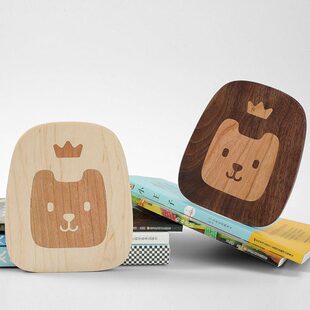 实木书立架卡通书书夹狮子书板学生书靠摆件桌面收纳创意书立档撑