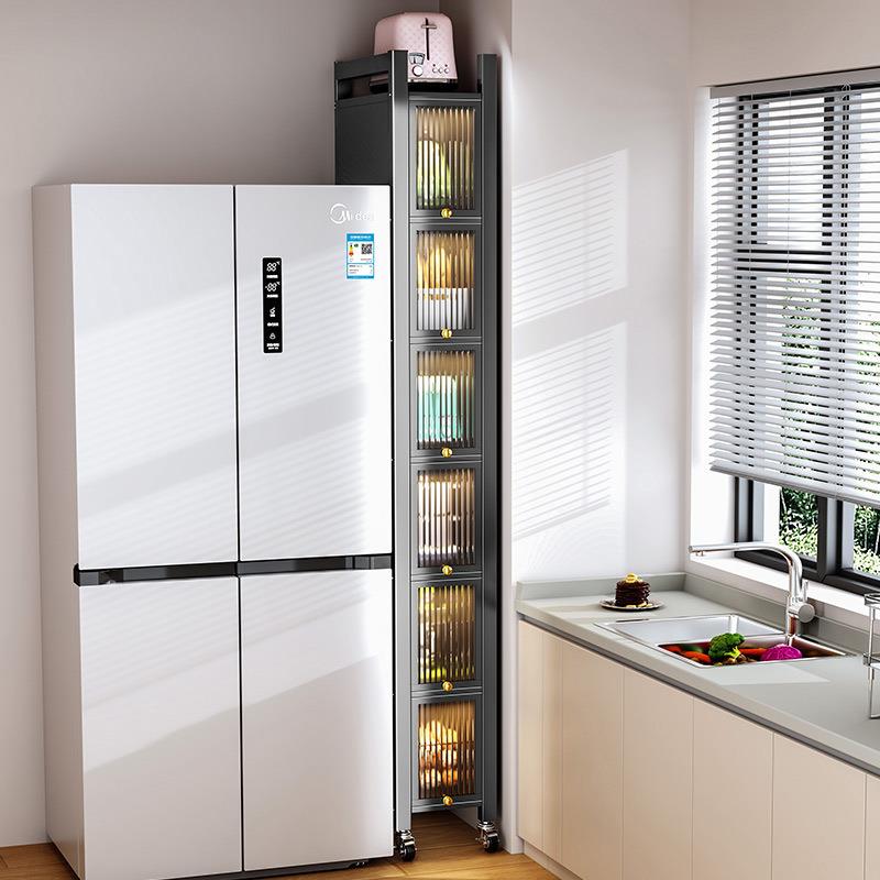 厨房窄夹缝收纳柜极窄边柜冰箱旁边缝隙超窄窄缝侧储物25cm30置物