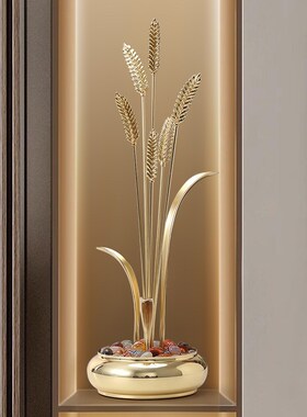 穗穗岁平安黄铜大麦摆r件轻奢高档家居客厅玄关入户乔迁新居礼品
