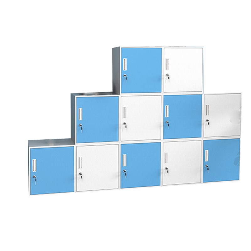 无甲醛铁艺格子柜收纳柜自由组合小单F门文件柜带锁学生员工存包