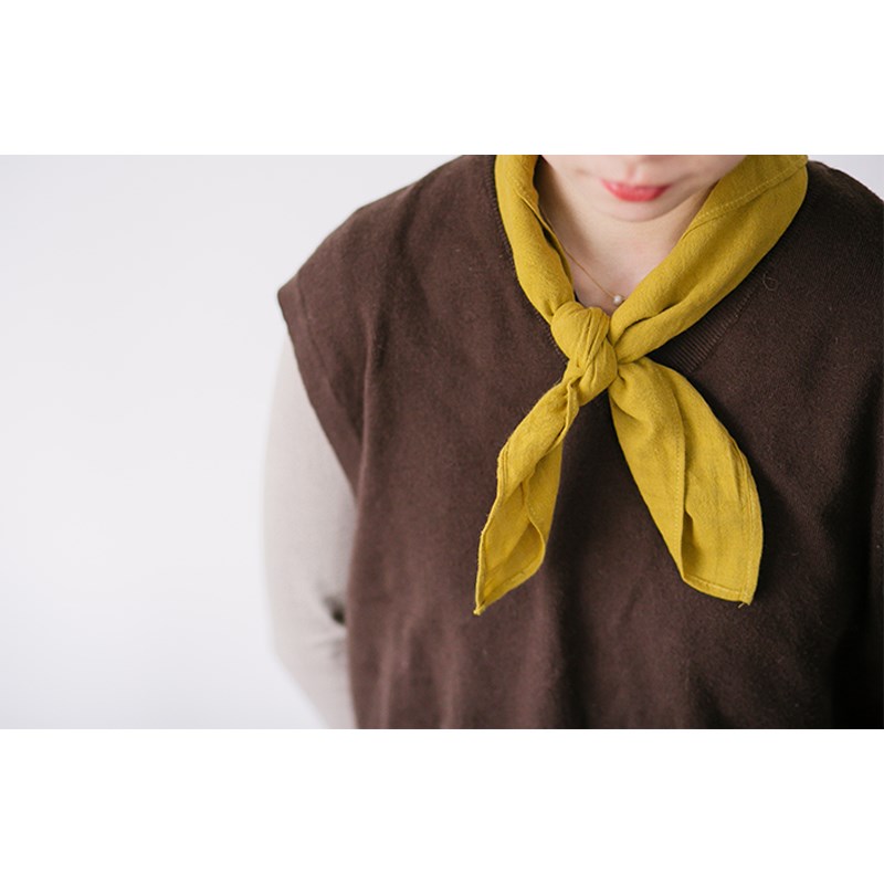 paleMoon l  秋天 棉麻多色小方巾格纹纯色复古日系森系文艺领巾