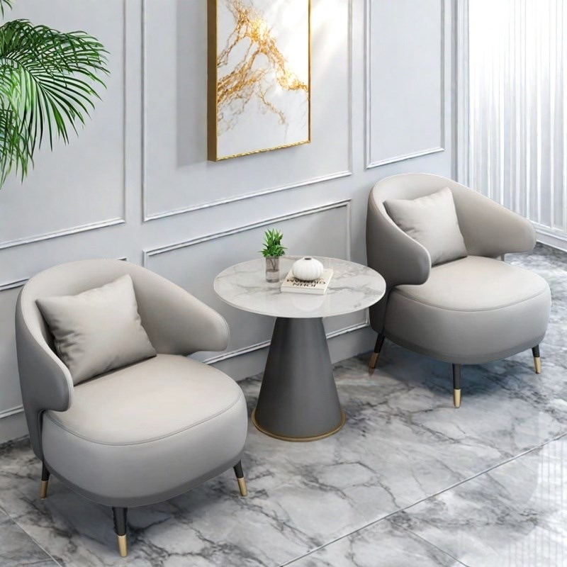 酒店商务接待沙发休息区美容院会客售楼处办公P室休闲洽谈桌椅组