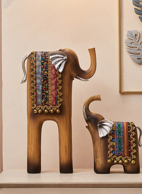 轻奢高档艺术大象摆件玄关t客厅电视柜台面上家居软装饰品乔迁礼