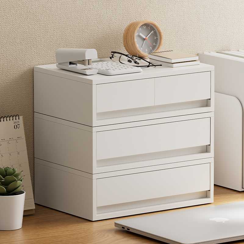 抽屉式桌面收纳盒办公桌上A4文件盒可叠加M宿舍书桌下多层储物盒