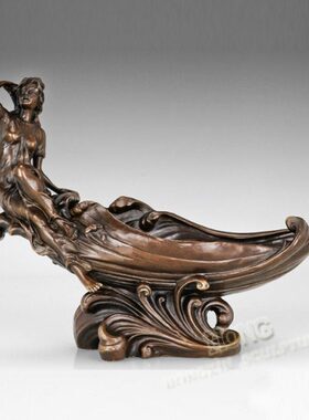 铜雕坐浪少女EPA393欧式工艺礼品酒店样板房客厅家居室内摆件包邮