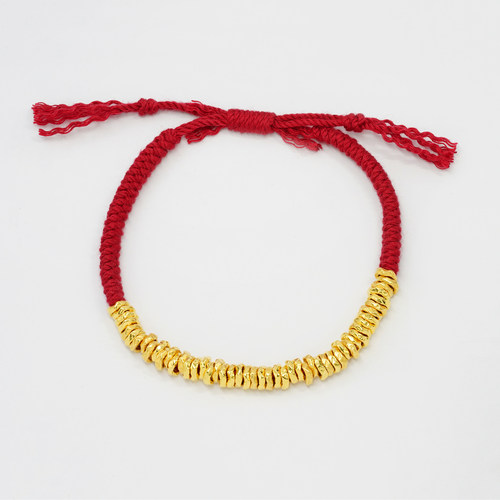 18k金盘缠满贯编织手串 不脱模【WT0598】