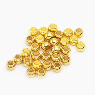 WT0198 18k金光面金珠转运珠DIY手串送女友 4mm 不脱模 特价