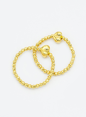 通体18k金屁桃爆闪DIY戒指女款轻奢小众设计高颜值【QL07135】