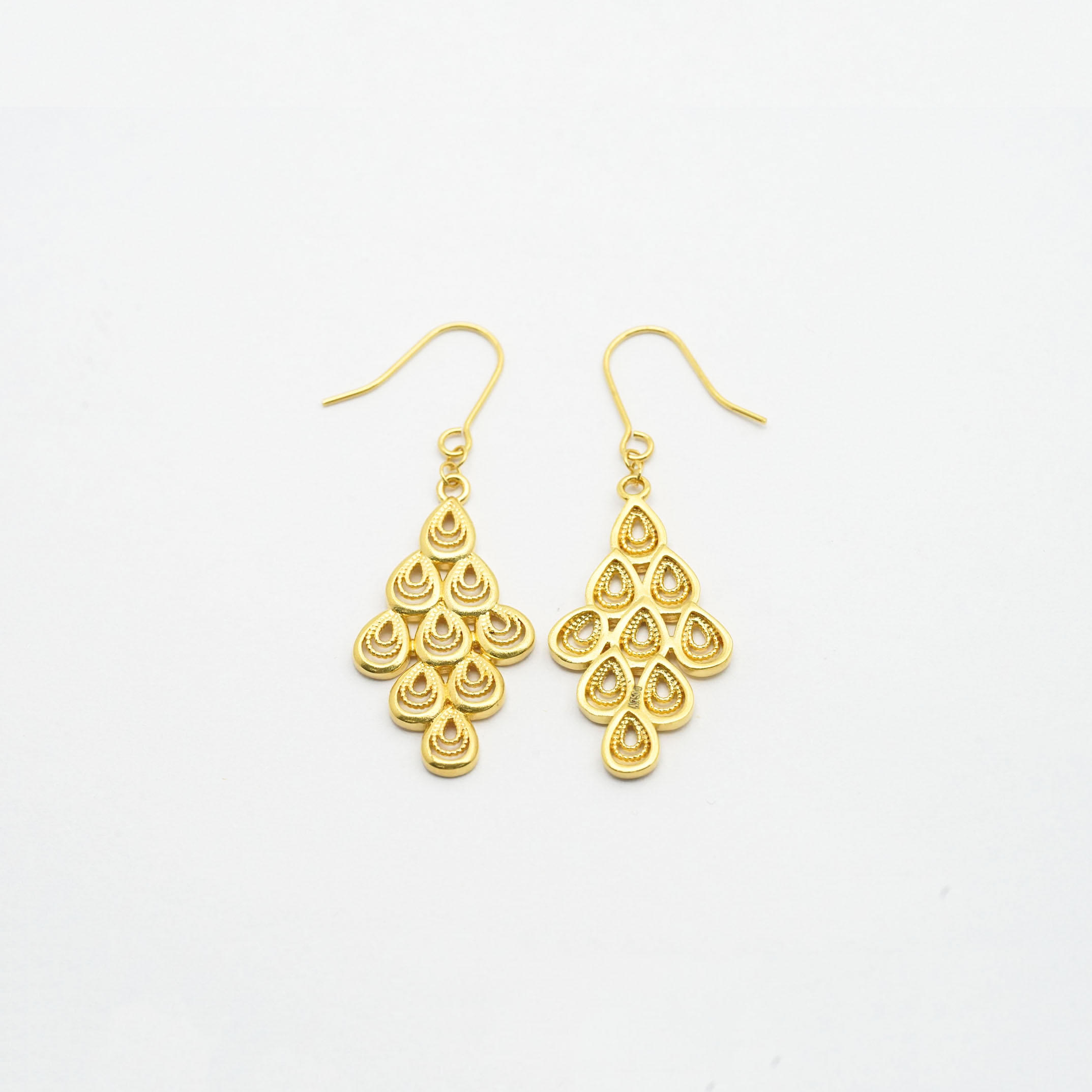 18k金孔雀耳环（一对） 不脱膜【WT0346】