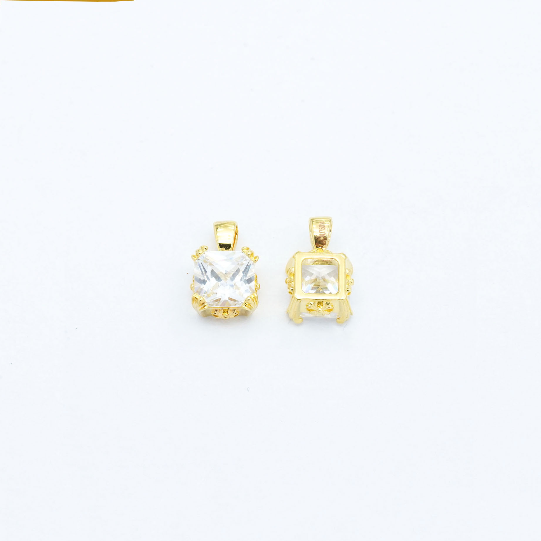 18k金方糖项链手链吊坠配件DIY