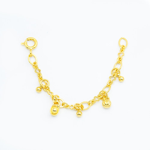 爆闪18k金元宝南瓜项链延长链女