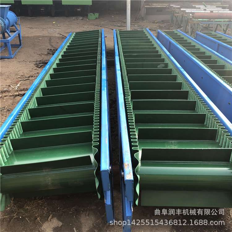 带花纹防滑输送机 优质大型运输机 流水线 防滑输送机