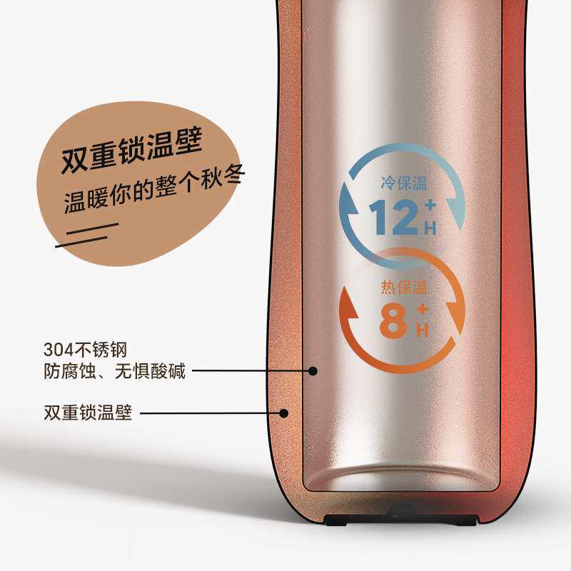 新款咖啡法压壶不锈钢迷你大肚保温杯户外便携办公室咖啡法压壶