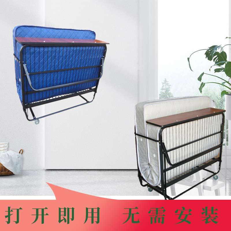 宿舍酒店用简易弹簧折叠床酒店加床便携式双人折叠床客房用折叠床