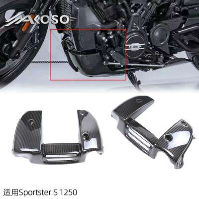 适用哈雷戴维森 Halley Sportster S 1250改装碳纤维前下扰流侧板