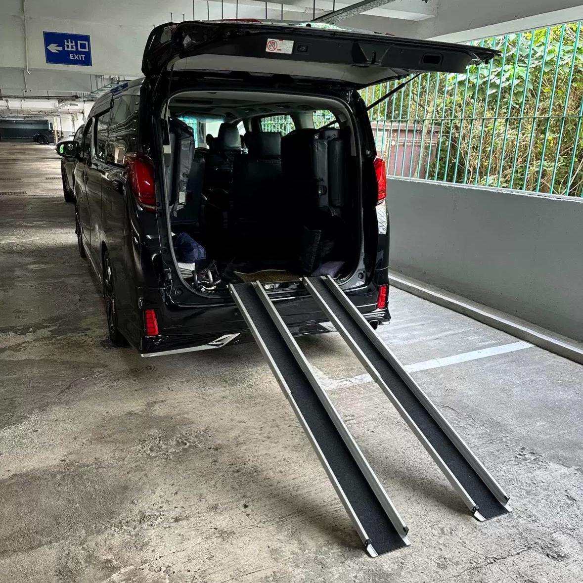 跨境热卖无障碍斜坡板 铝合金伸缩台阶垫音响设备用森美轮椅坡道