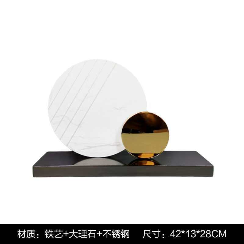 简约现代艺术创意软装饰品金属屏风家居桌面摆件售楼处样板房